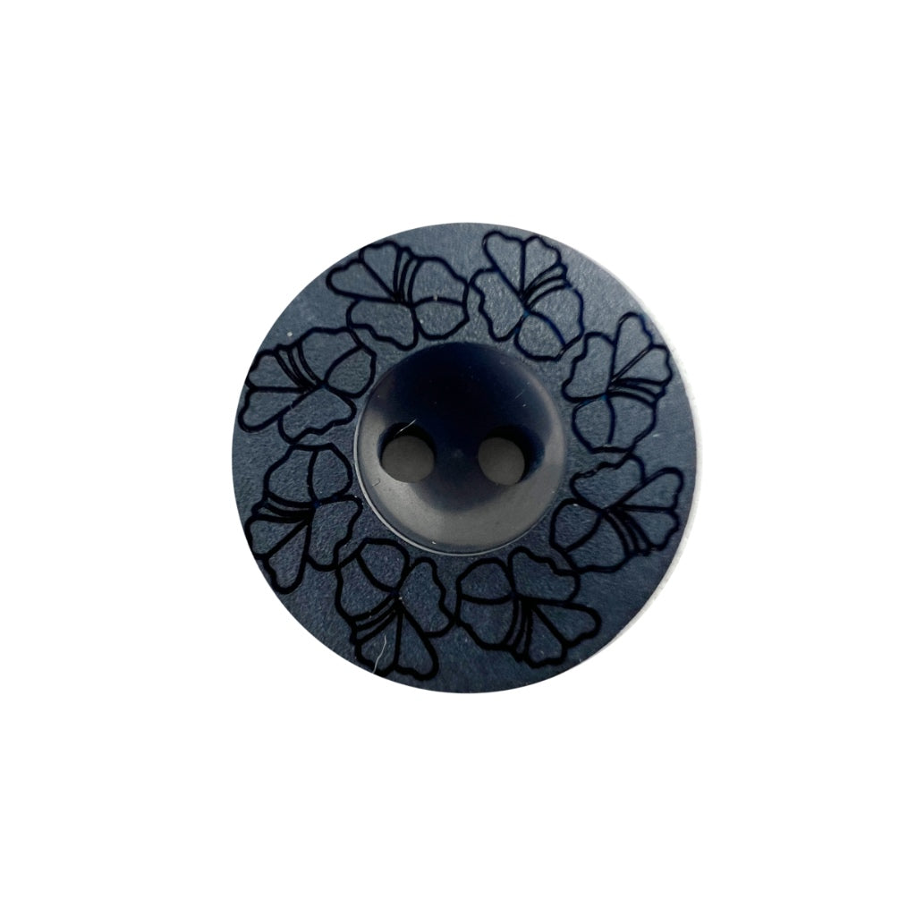 Button 557720 Navy Floral 18mm