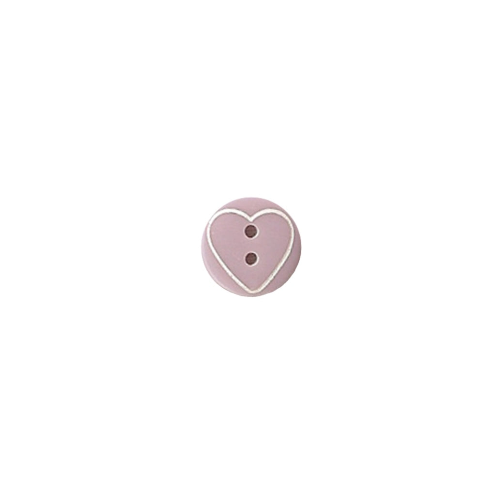 Button 952559 Lilac Heart Etched 11mm