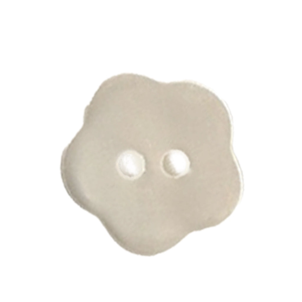 Button 952579 White Iridescent Sculpted Flower 15mm