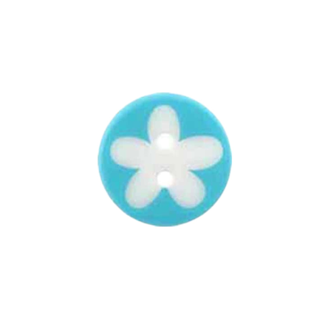 Button 952660D Blue White Flower Centre 16mm
