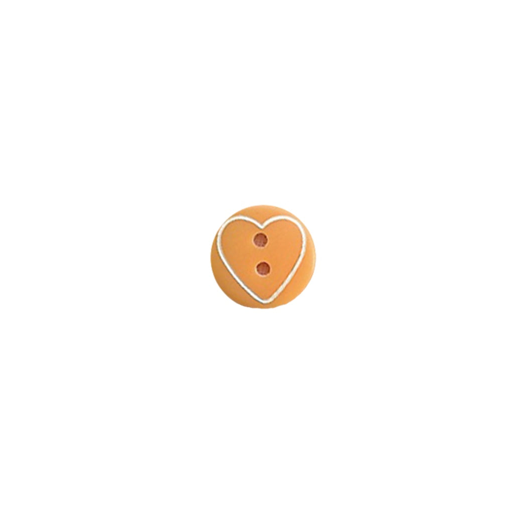 Button 952671Z Peach Heart Outline 11mm