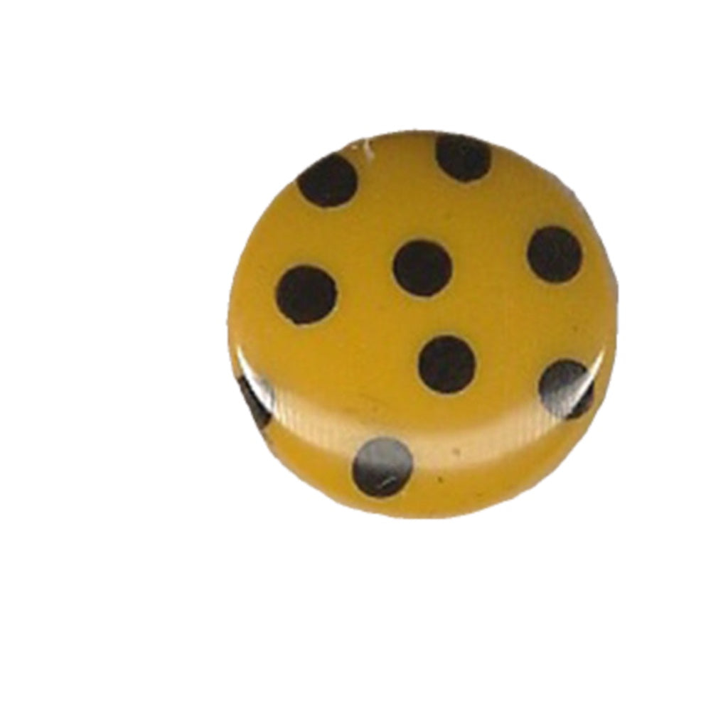Button 952684 Gold Black Polka Dot 18mm