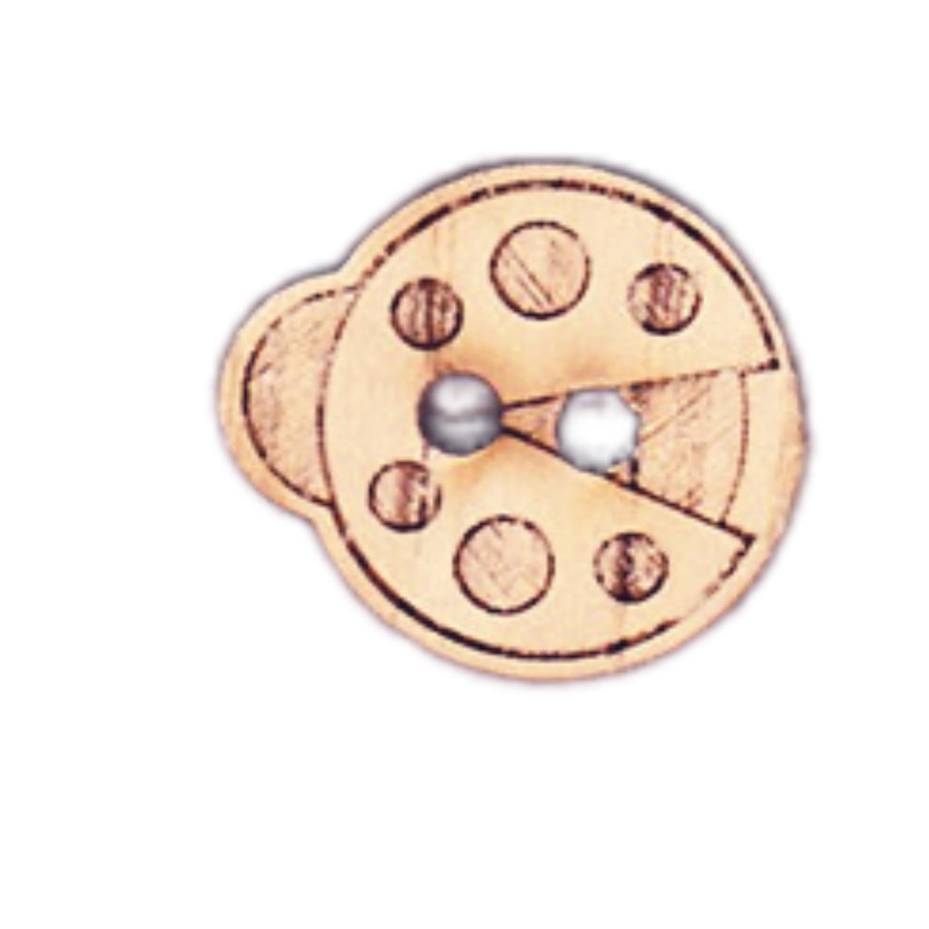 Button 952729 Wood Ladybug Etched 18mm