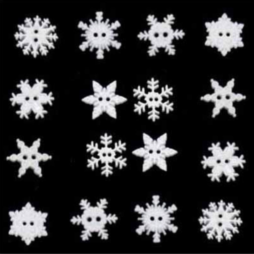 Buttons 2892 Snowflakes White
