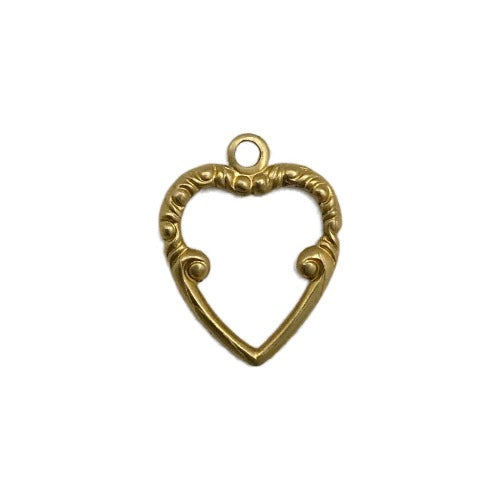 Charm J12161 Ornate Open Heart
