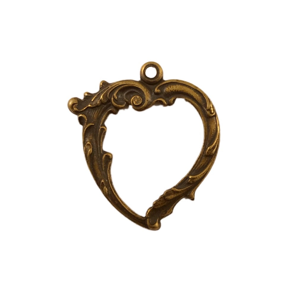 Charm J20068AG Heart Side Vines