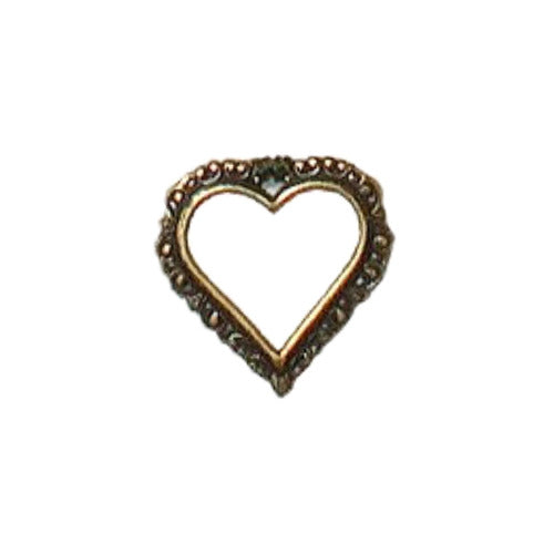 Charm J60188AG Antique Gold Edged Open Heart