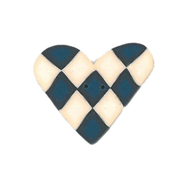 JAB3345 Checkered Heart Blue and White