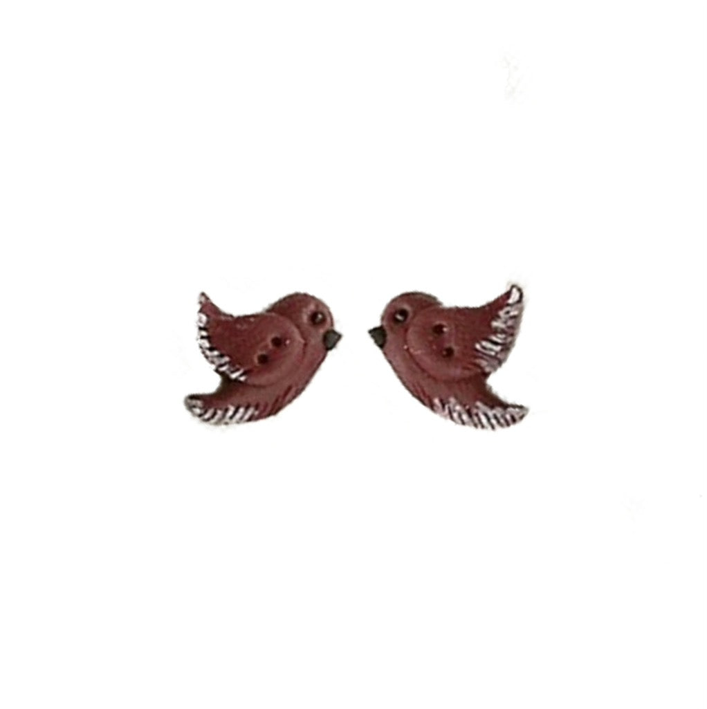 SB008 Dark Red Birds Pair