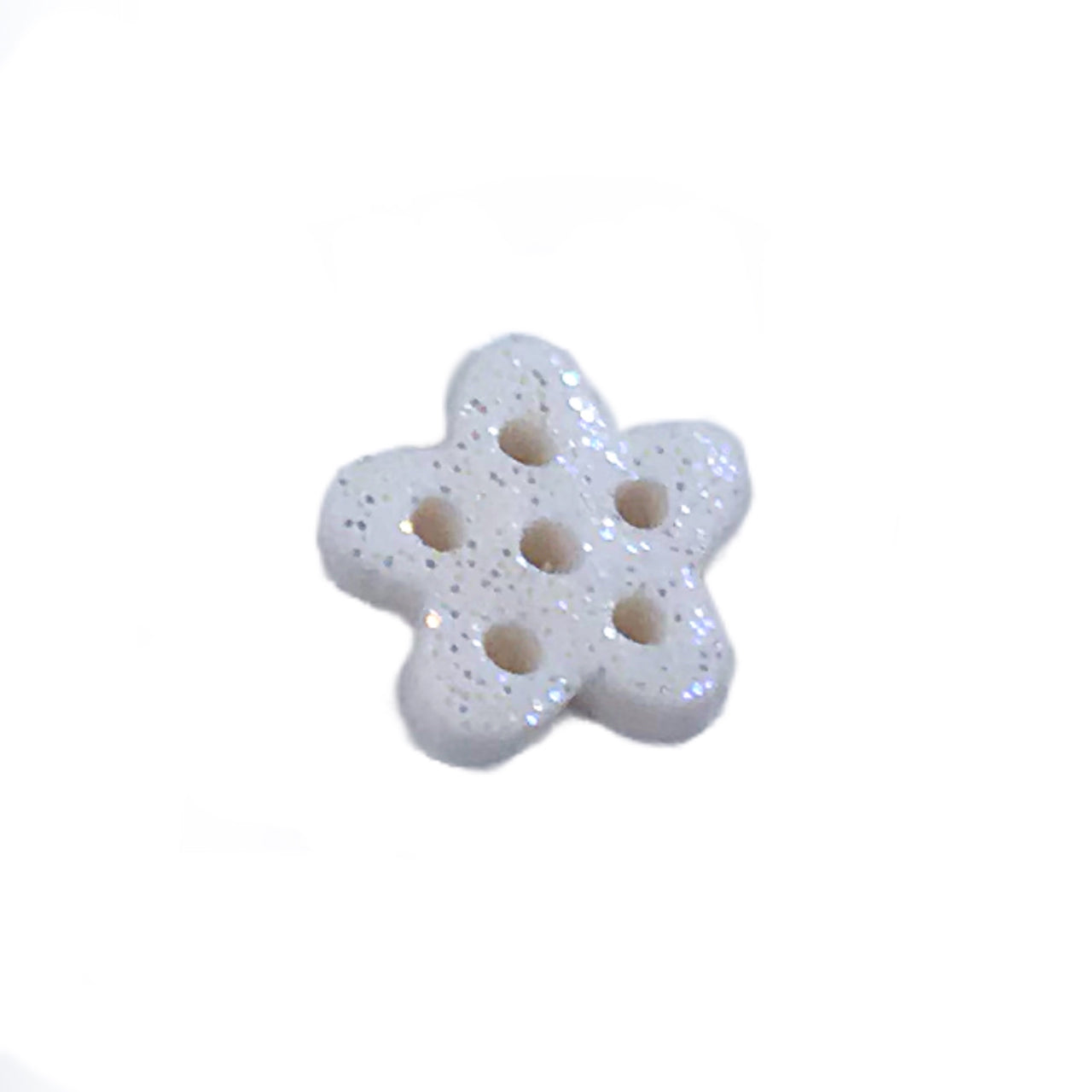 SB080WGM White Glitter Snowflake Medium