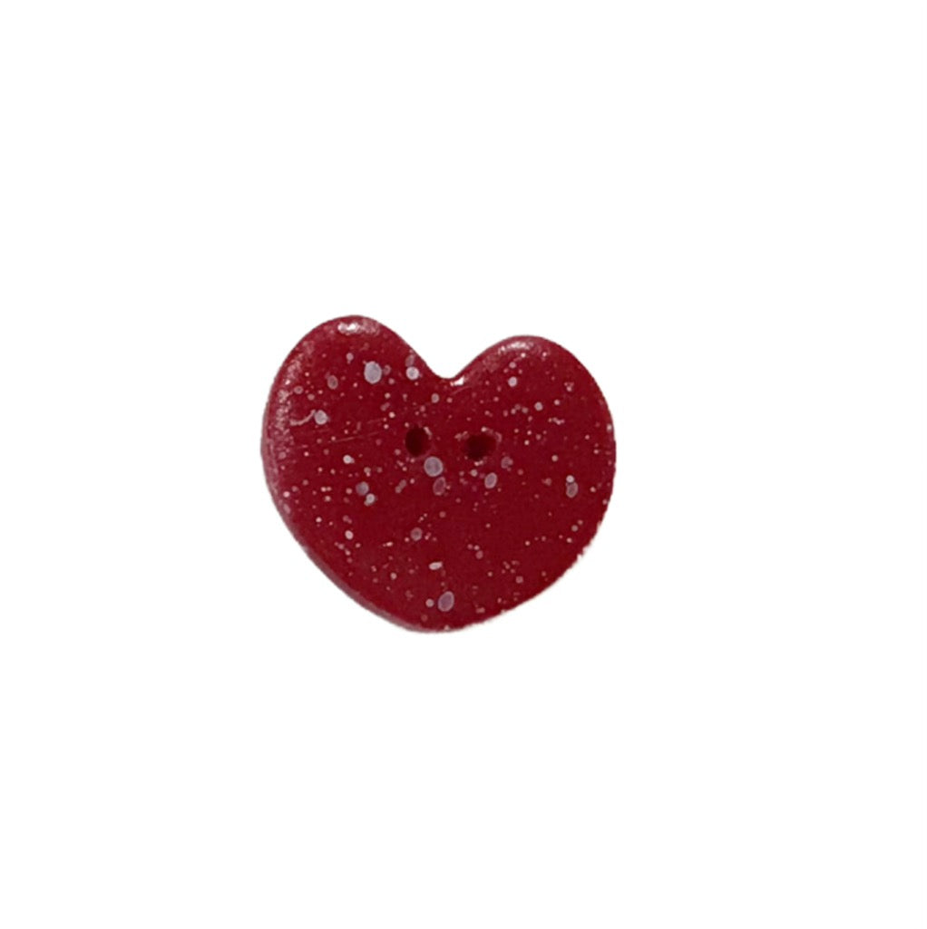 SB538RDM Heart Red Speckled Glossy Medium
