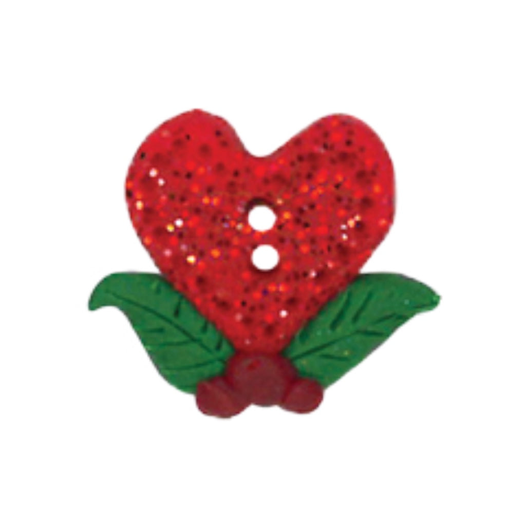 SB597SM Two Tone Glitter Heart and Holly Small Medium