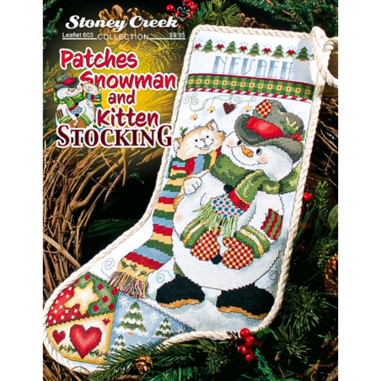 STC L603 Patches Snowman and Kitten Stocking