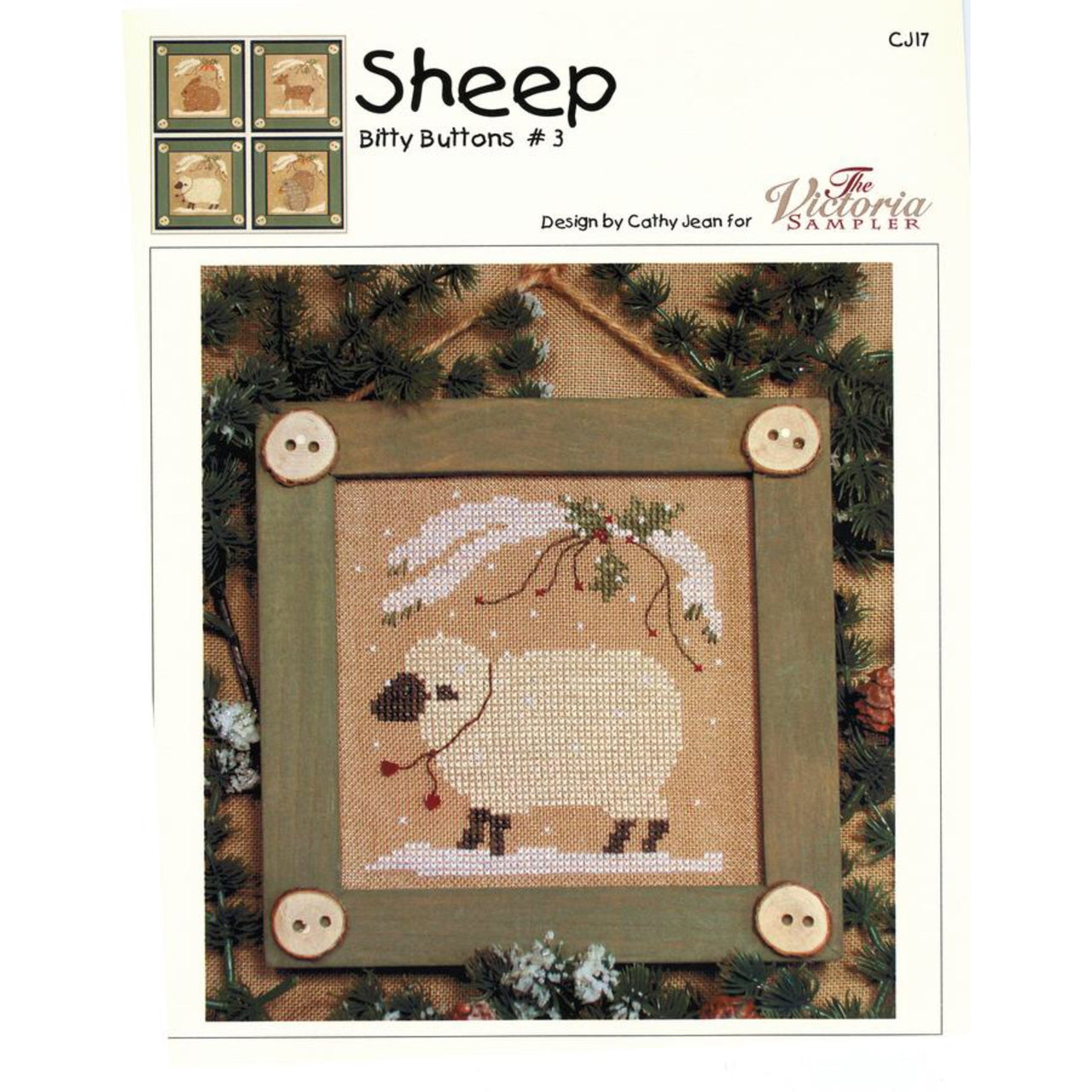 Victoria Sampler CJ17 Bitty Button #3 Sheep