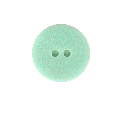 Button 251216 Green Floral Etched 18mm