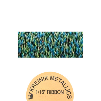 Kreinik Metallic 1/16” Ribbon  085 Peacock