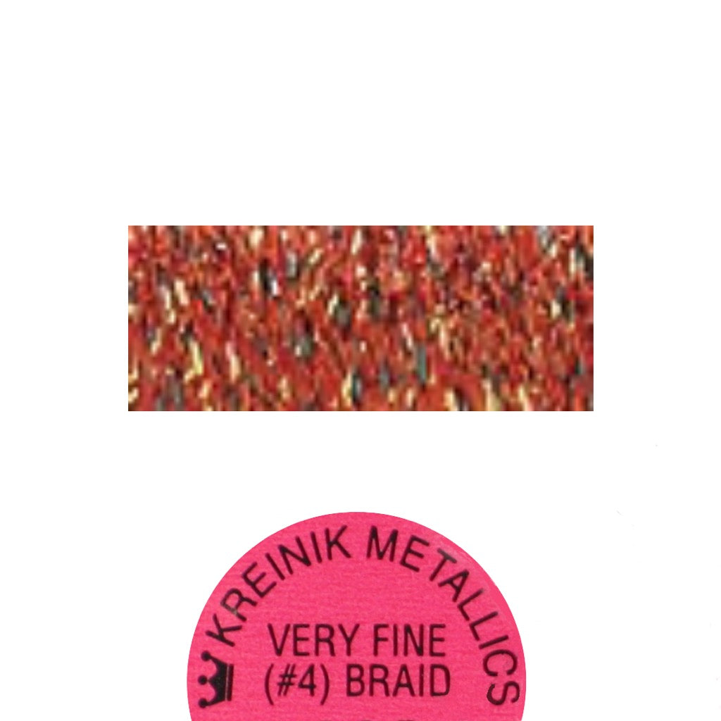 Kreinik Metallic #4 Braid 307 Deep Coral