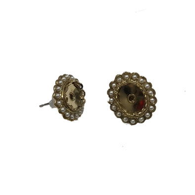 Earrings  8 x 10mm with Pearls Gold 1884G
