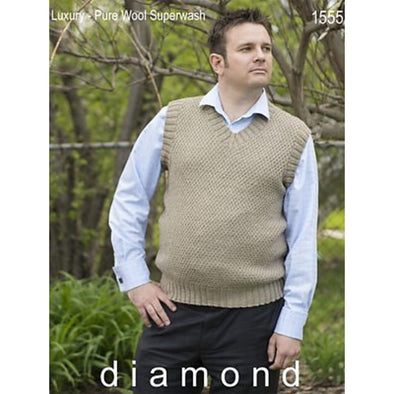 Diamond 1555 Pure Wool Worsted Vest