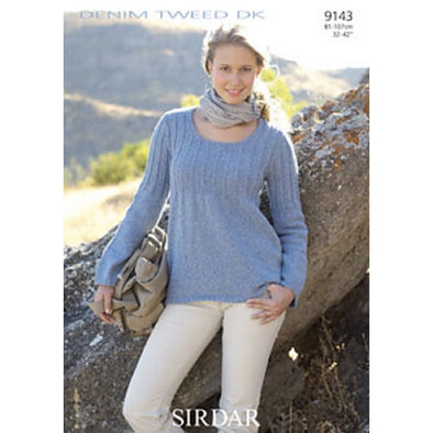 Sirdar 9143 Sweater Denim Tweed Dk