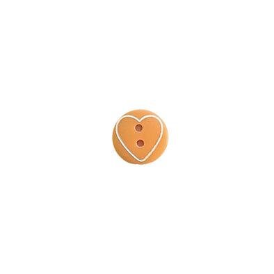 Button 952671Z Peach with Heart Image 11Mm