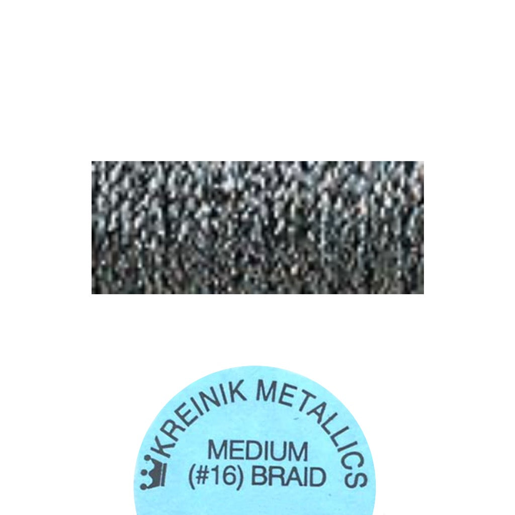 Kreinik Metallic#16 Braid  010HL Steel Grey High Lustre