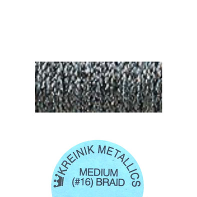 Kreinik Metallic #16 Braid  010HL Steel Grey High Lustre