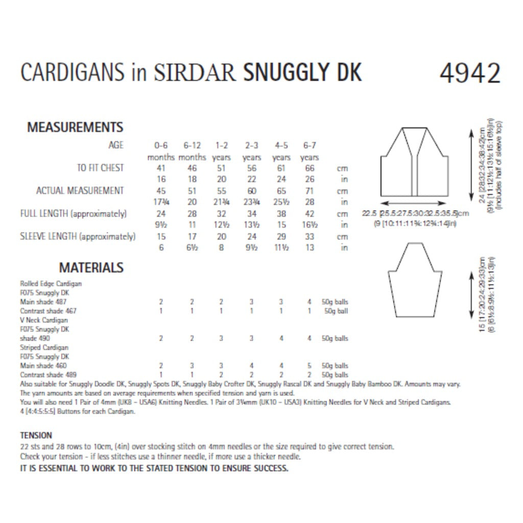 Sirdar 4942 Snuggly DK Cardigans