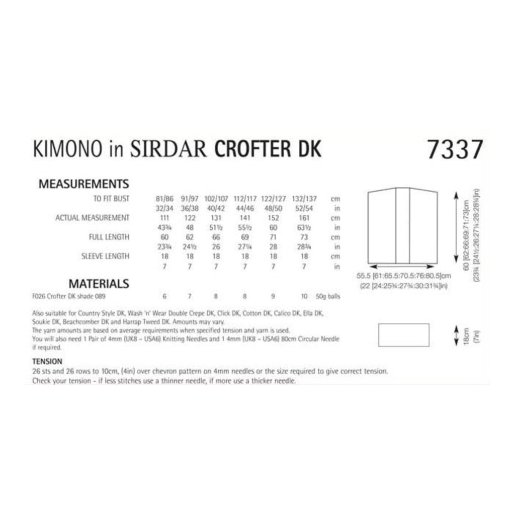 Sirdar 7337 Crofter DK Kimono