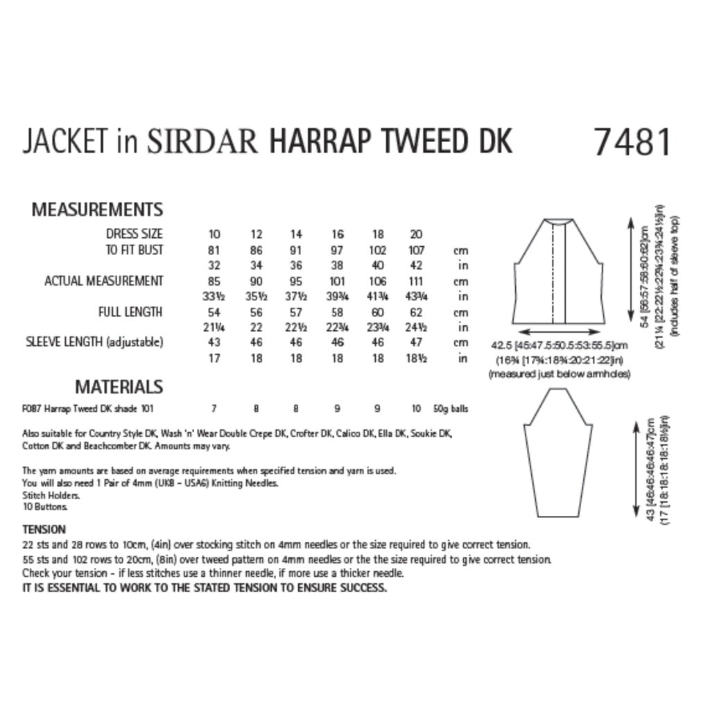 Sirdar 7481 Harrap Tweed Cardigan