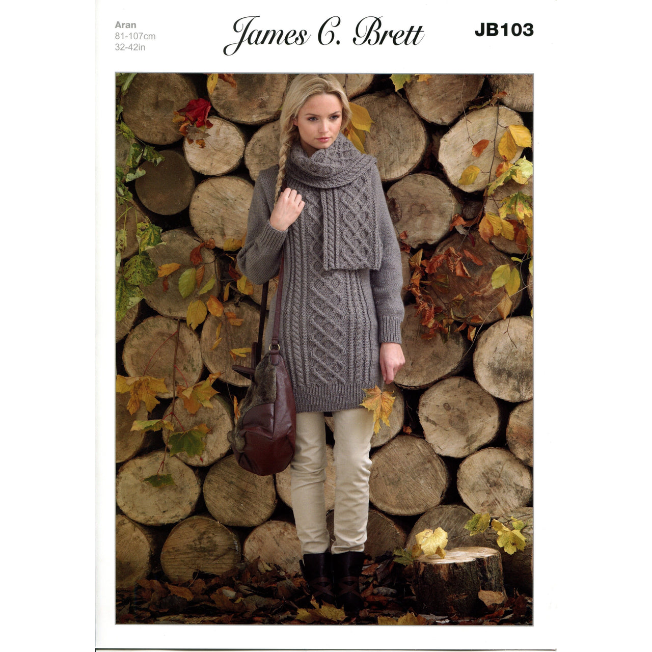 JB103 Rustic Aran Sweater and Scarf