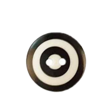 Button 261393 "Target" White Black 15mm