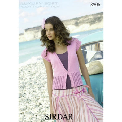 Sirdar 8906 Summer Cardigan Top 4Ply
