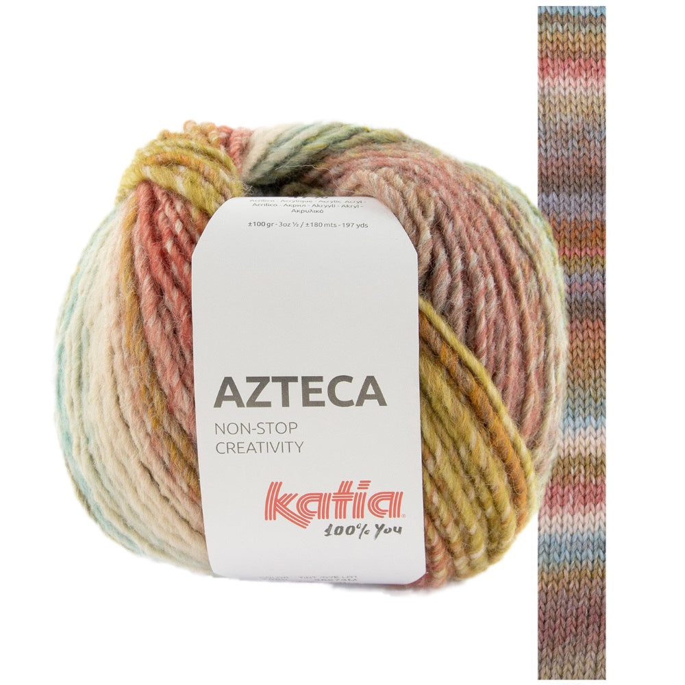 Azteca 7880 Brown Red & Blue Green