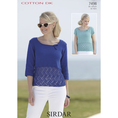 Sirdar 7498 Cotton Dk Tops