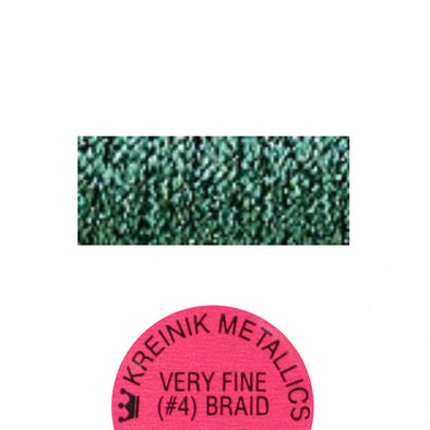 Kreinik Metallic #4 Braid   009HL Emerald High Lustre