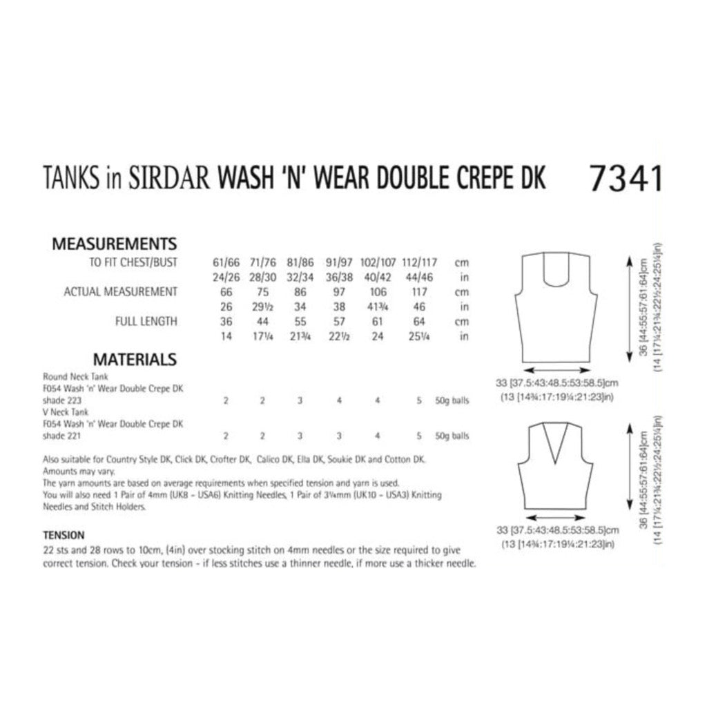 Sirdar 7341 Double Knit vests