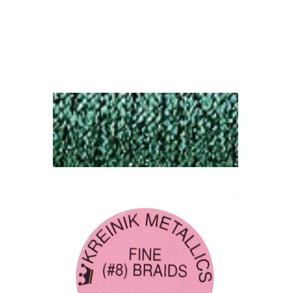 Kreinik Metallic #8 Braid   009HL Emerald High Lustre