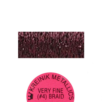 Kreinik Metallic #4 Braid   080HL Garnet High Lustre Very Fine