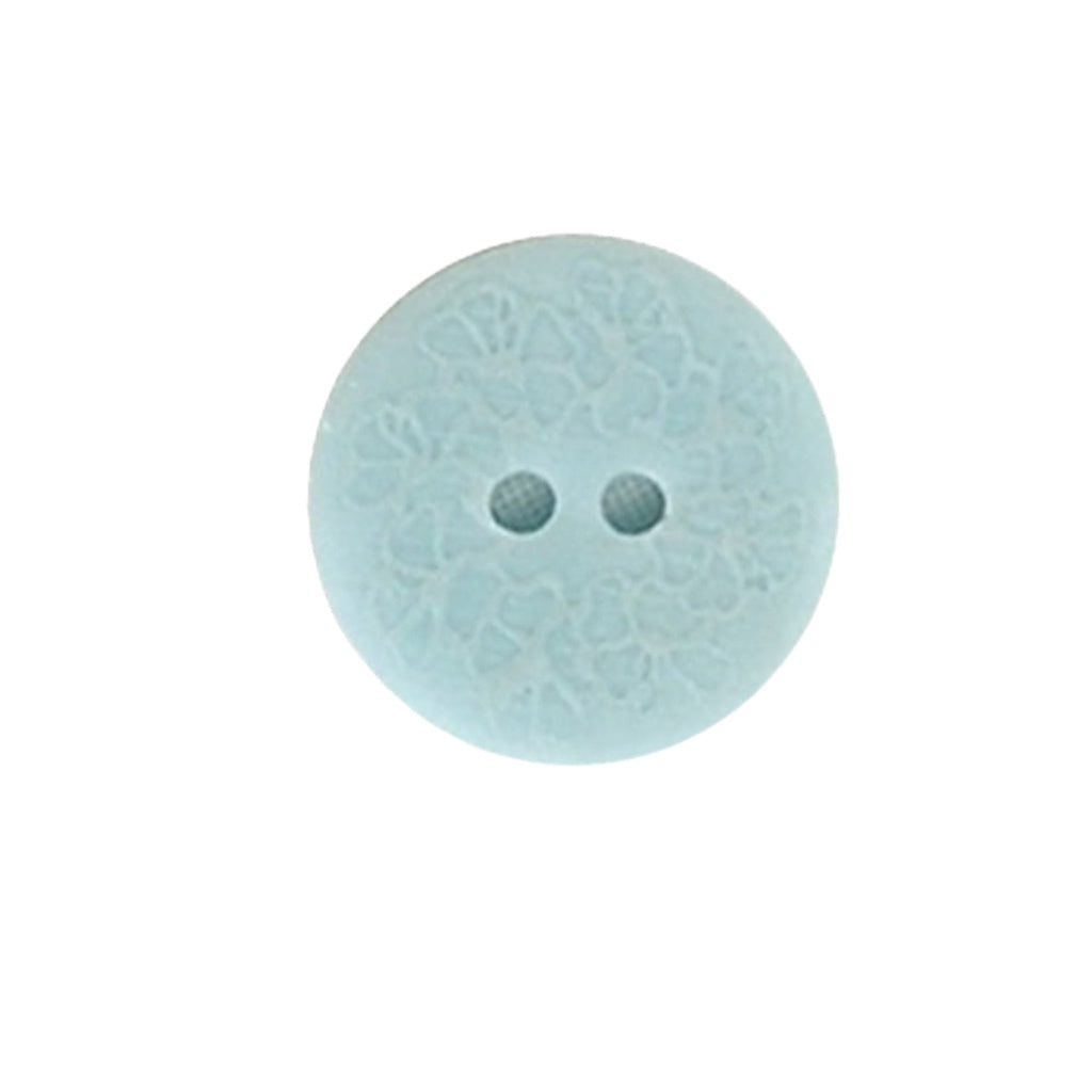 Button 251215 Blue Floral Etched 18mm