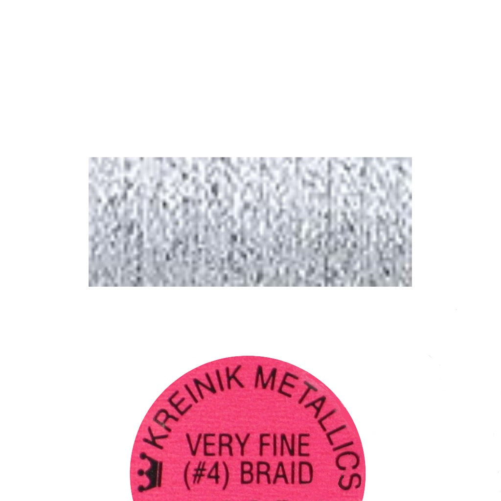 Kreinik Metallic #4 Braid   101 Platinum