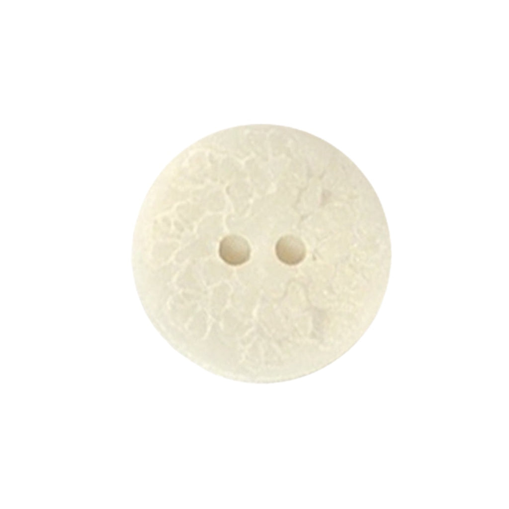 Button 251214 White textured top 18mm