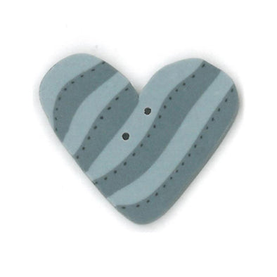 Just Another Button Company NH1006B Blue Striped Heart
