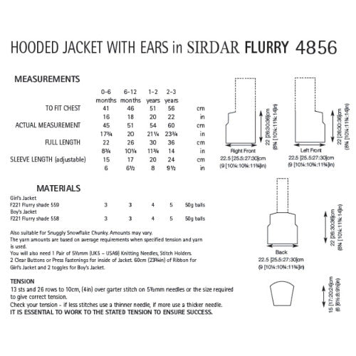 Sirdar 4856 Flurry Hoodie Child