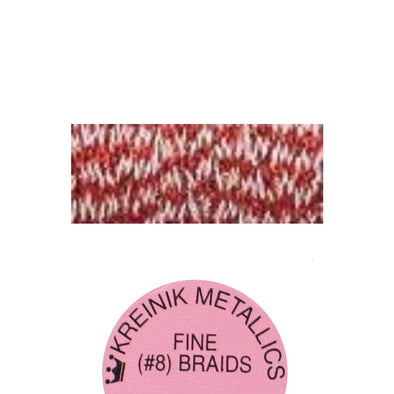 Kreinik Metallic #8 Braid  332 Candy Cane