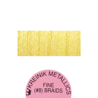 Kreinik Metallic #8 Braid  054F Lemon-Lime