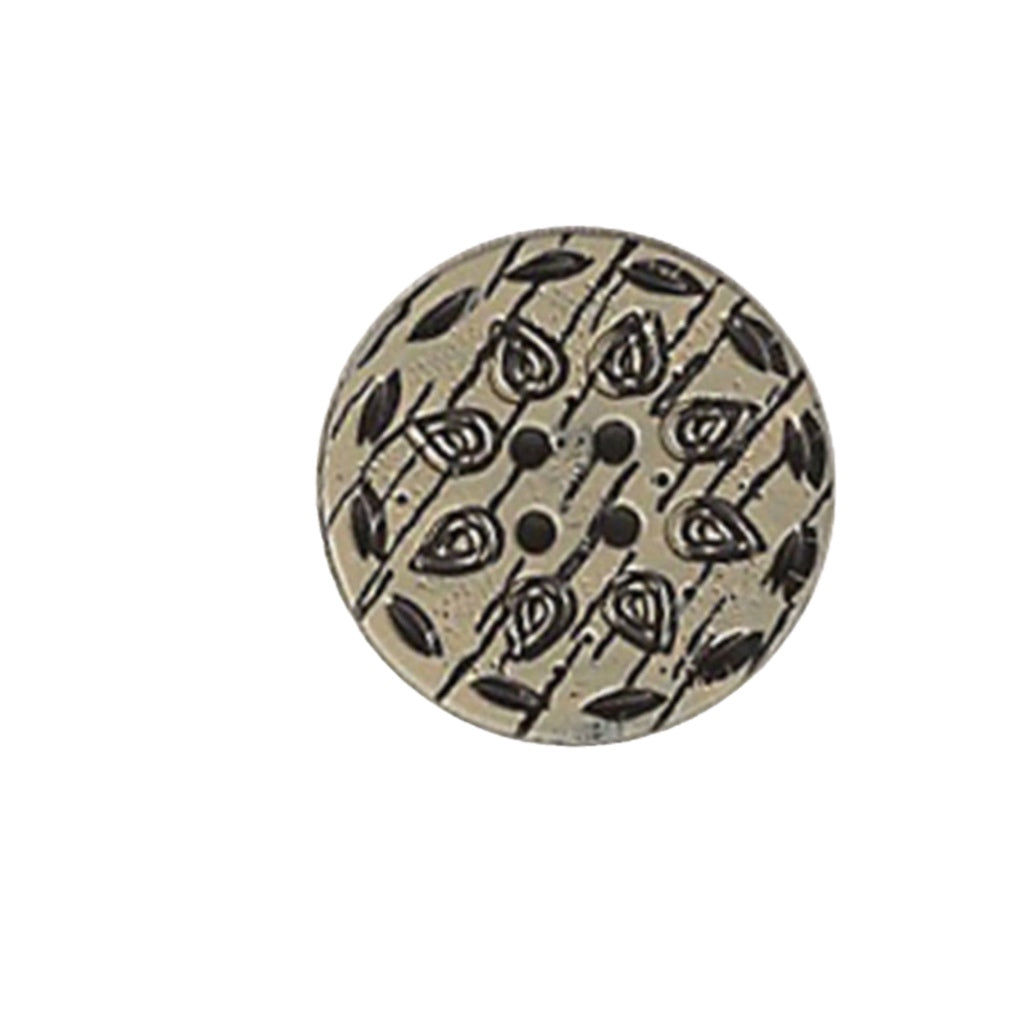 Button 261077 Barnwood Tone Leaf Embellish 18mm