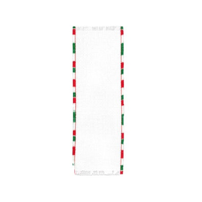 Bookmark 14ct White with Christmas Green and Red Trim