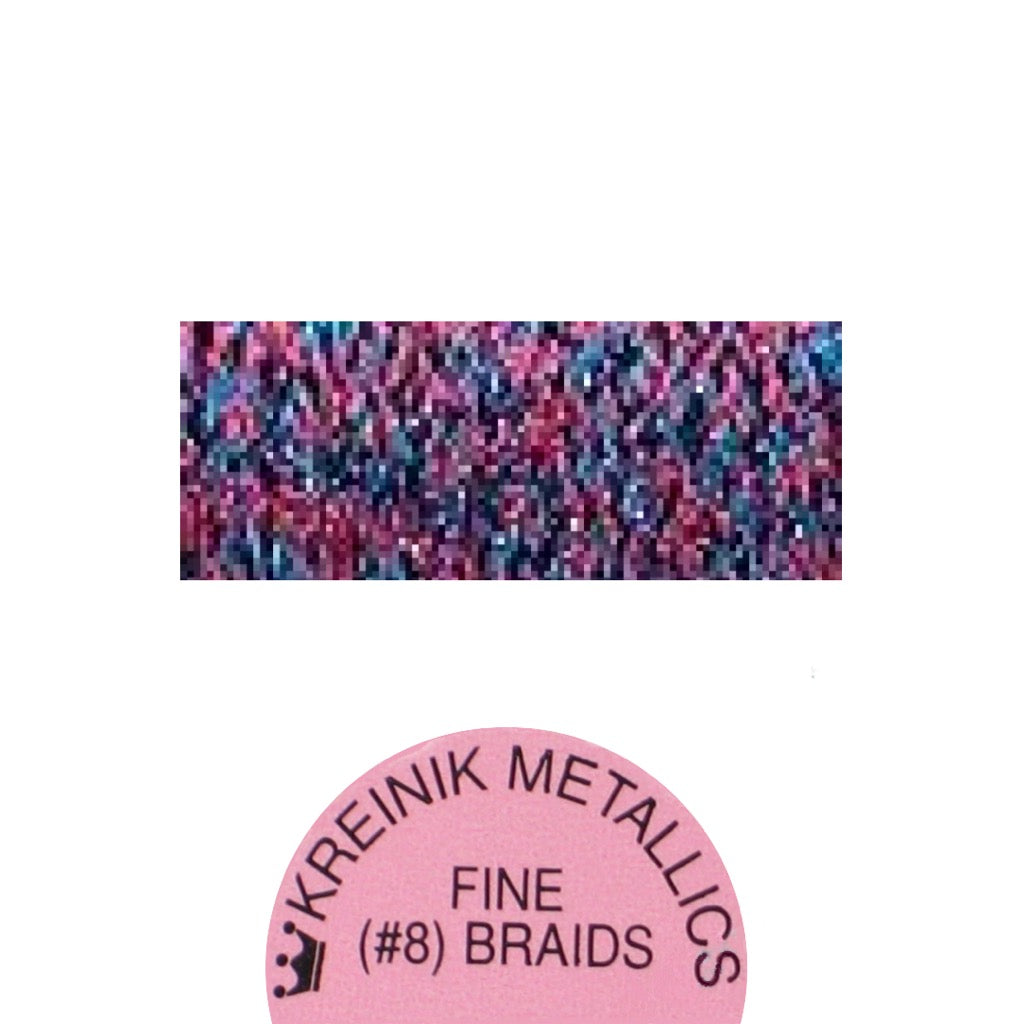 Kreinik Metallic #8 Braid  664 Magenta Blue