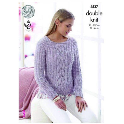 King Cole 4527 Textured Pullover and Cardigan